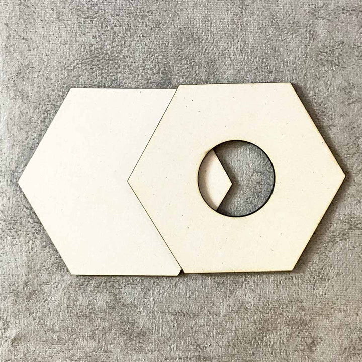 Hexagon Design Tea Light Holder Set of 2