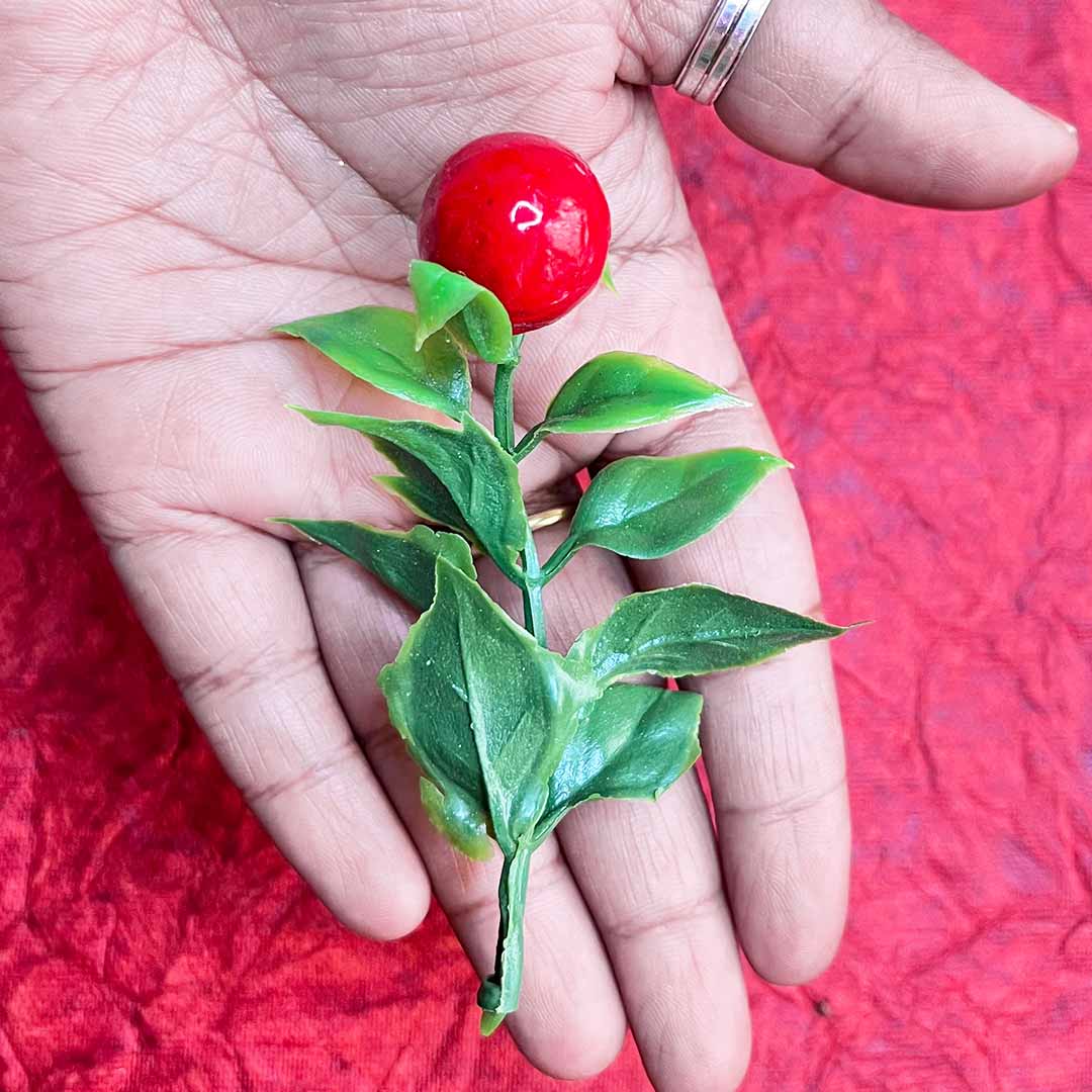 Christmas Red Berries with Green Leaves Filler Set Of 12