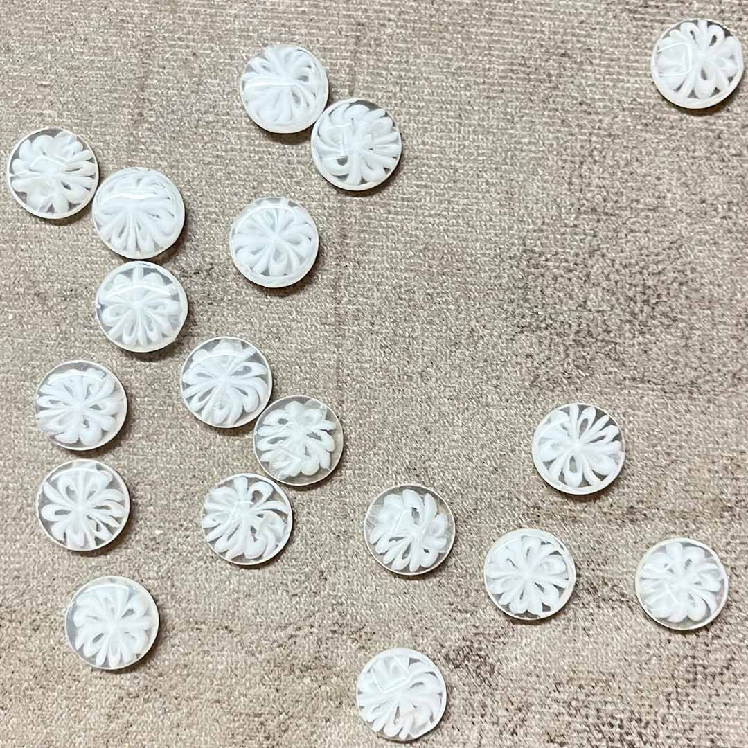 Cream Color Round Shape Button Set Of 10