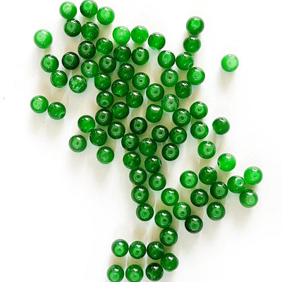 Green Color Glass Beads For Jewelry & Bracelet Making 10 mm