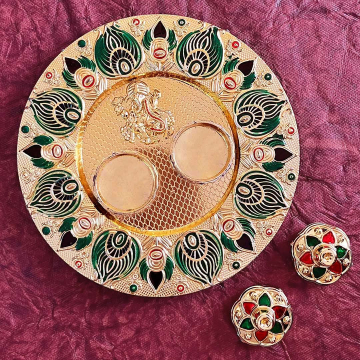 Acrylic Roli Chawal Plate Design No. 4