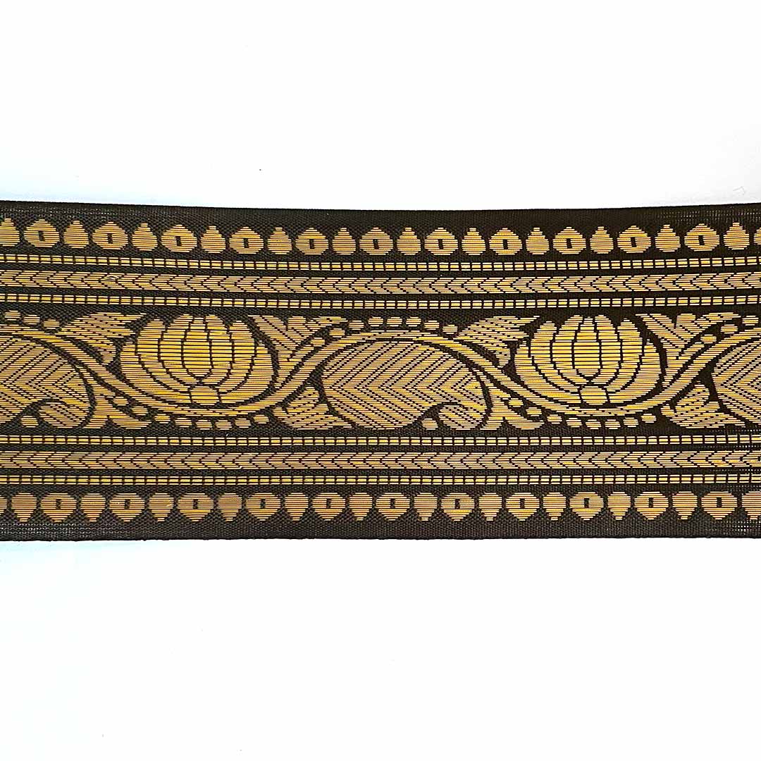 Black & Golden Zari Color Weaving Border- 3INCH - ( 5mtr )