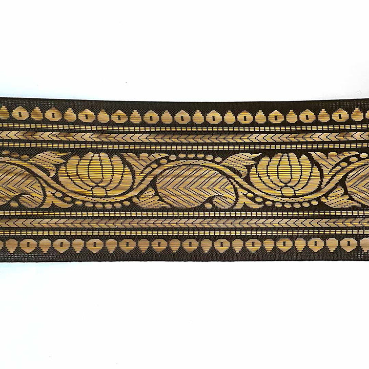 Black & Golden Zari Color Weaving Border- 3INCH - ( 5mtr )