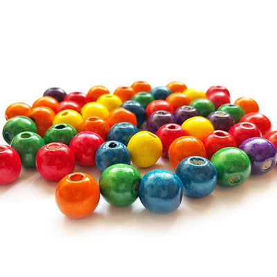 Multi colored Wooden Beads Big Size 20 mm for Braclet, Jewelery, Bag Making DIY Art & Craft