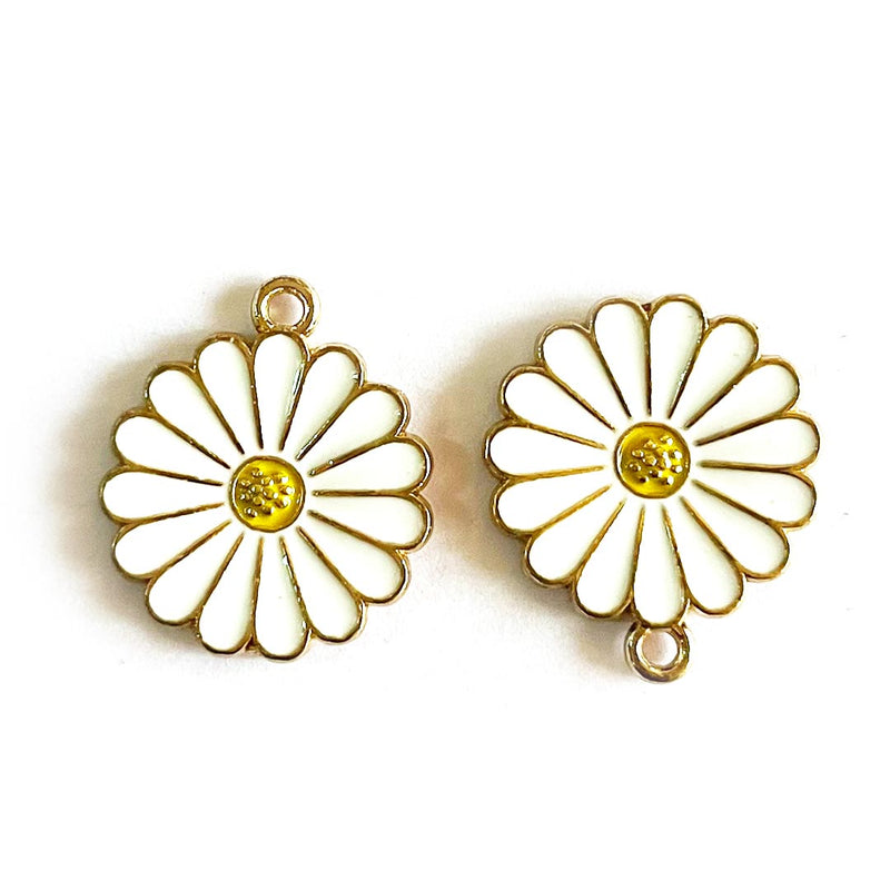 Cream Color Flower Top Whole Metal Charms Set Of 6