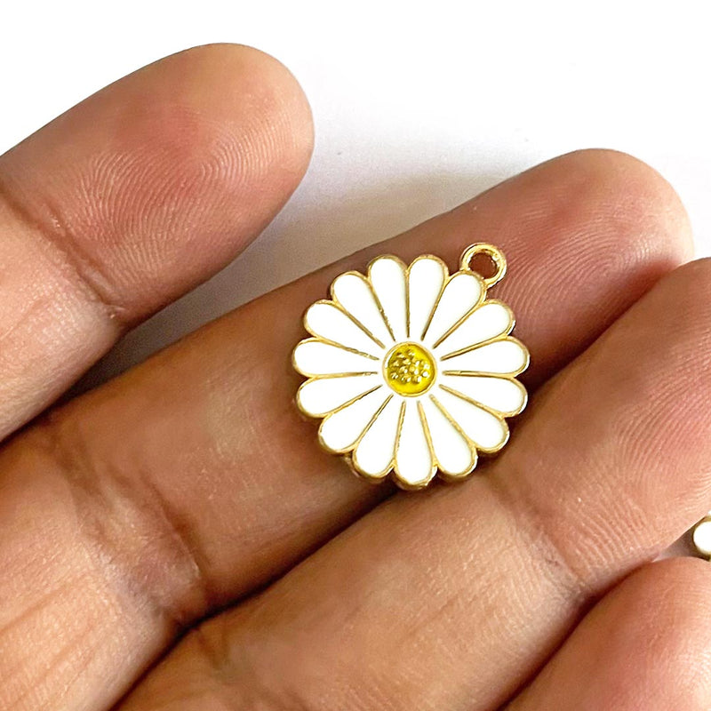 Cream Color Flower Top Whole Metal Charms Set Of 6