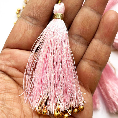 Fancy Silk Tassels with Zari Bead Thread Latkan for Perfect Embellishments for Suit, Kurti, Gown, Saree, Blouse, Dupatta, Lehenga & Jewelry, DIY Art & Craft 10CM Pack of 10