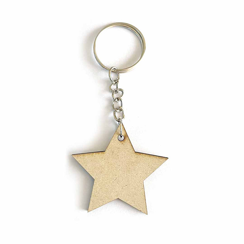 Star Shape Key Chain |  MDF Key Chain 