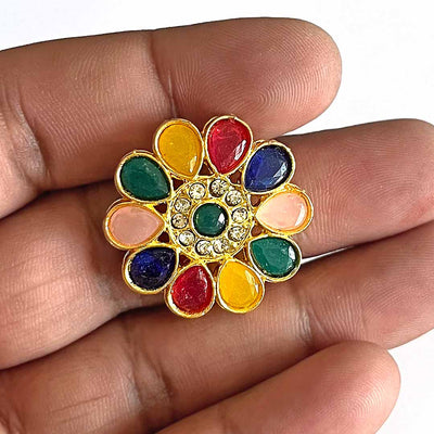 Multicolored Flower Shape Kundan | Jewelry | JewelryDesign | HandmadeJewelry | JewelryLover | JewelryAddict | JewelryGram | JewelryDesigner | JewelryMaking | LuxuryJewelry | FineJewelry | JewelryOfTheDay Kundan Connector  