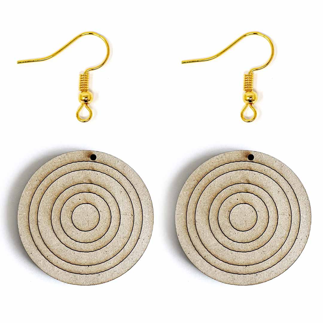 MDF Earrings Wooden Hanging With Hooks Design 4 Jewelry Making