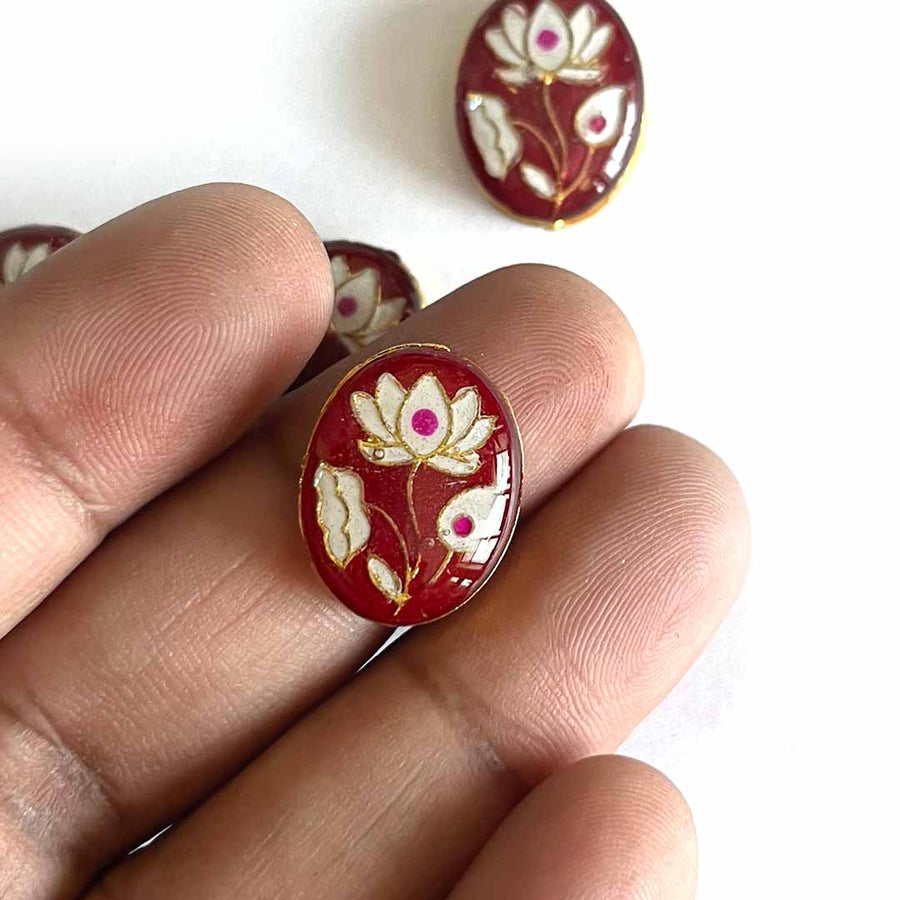 Maroon Color Connector | Connector Pack of 10 | Meenakari Work connector | Jarkan Connecter | jarkan Shape | Fancy Button | Craft making Item | Flower Shape fancy Button | Amazing Art | Craft Decoration | Golden Kundan | Adikla Craft store | Craft Shop Near Me