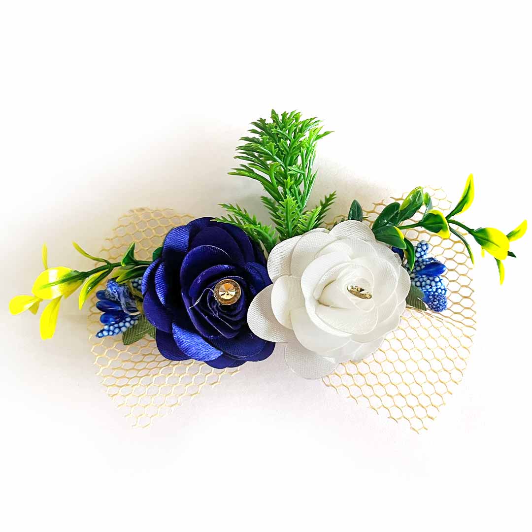 Blue Satin Flower | Satin Flower Bunch | Faux Floral Arrangements | Silk Flower Bouquets | Artificial Bloom Collections | Decorative Flower Bunches | Synthetic Floral Decor | Fake Flower Bouquets