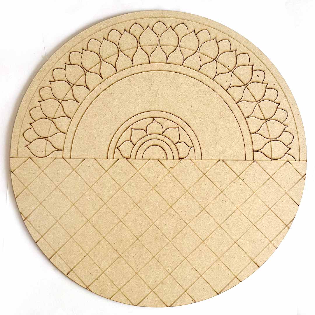 Dual Mandala Design MDF Engraved Base