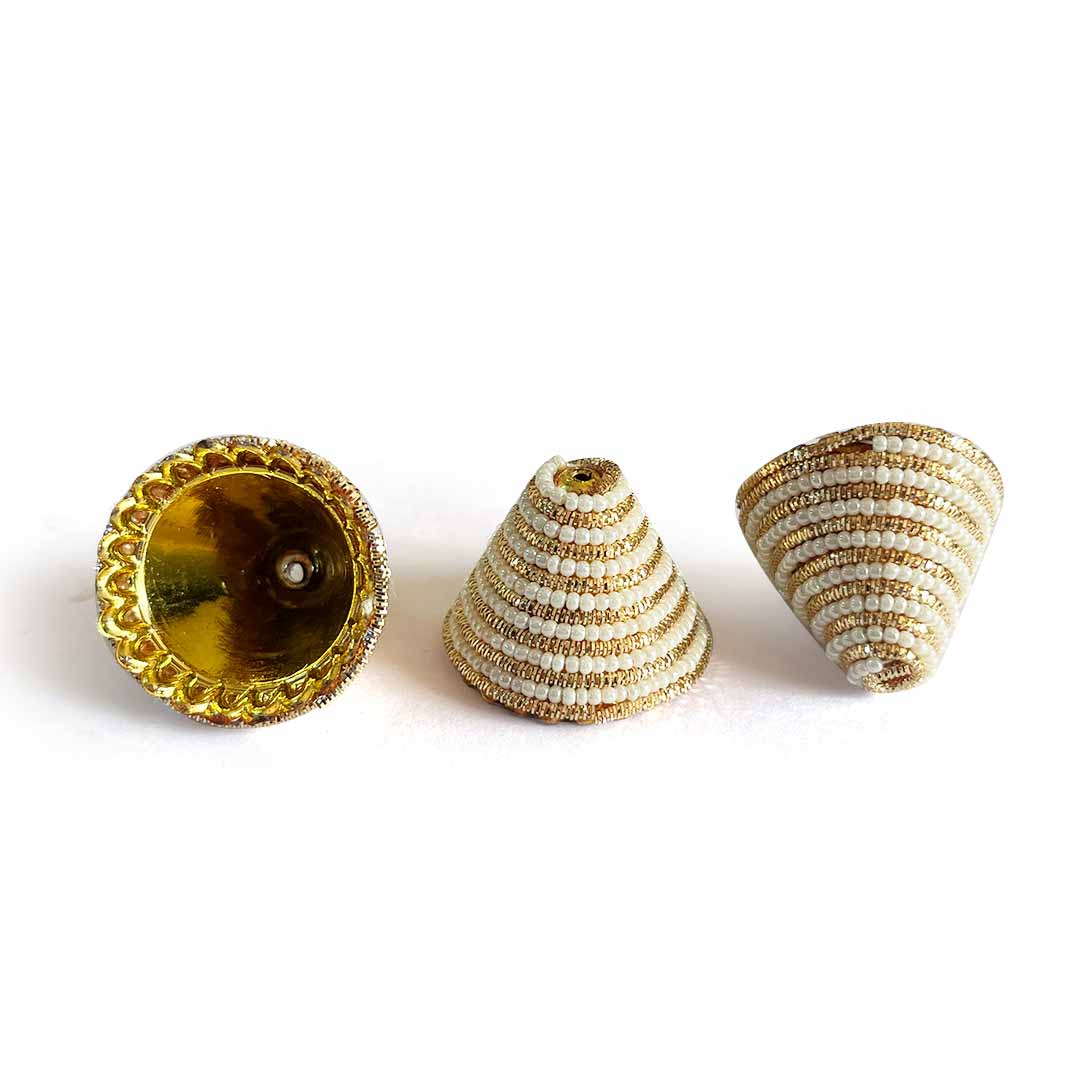 White & Golden Katdana Cone Pack Of 10