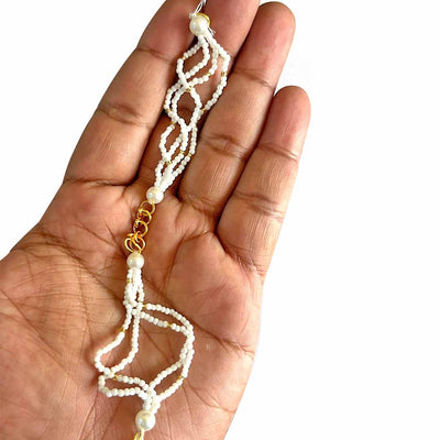White Beads | Jewllry Making Item | Beads Plated Bracelet Chain | Jewelry Making & Rakhi | Beads | katdana | Tassels | Hanging Tassels | Decor | Decoration Essentials | Craft | Art | Hobby Craft | Craft Near Me | Art Near Me | Indian Art | Indian Culture | Wedding | Lehnga | Saree | Necklace | Adikala Craft Store