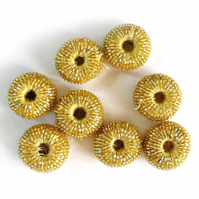 Golden Katdana Matka Beads Pack Of 10