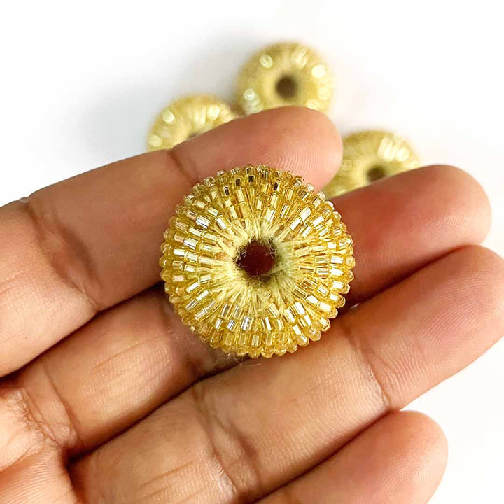 Golden Katdana Matka Beads Pack Of 10