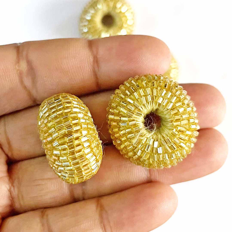 Golden Katdana Matka Beads Pack Of 10