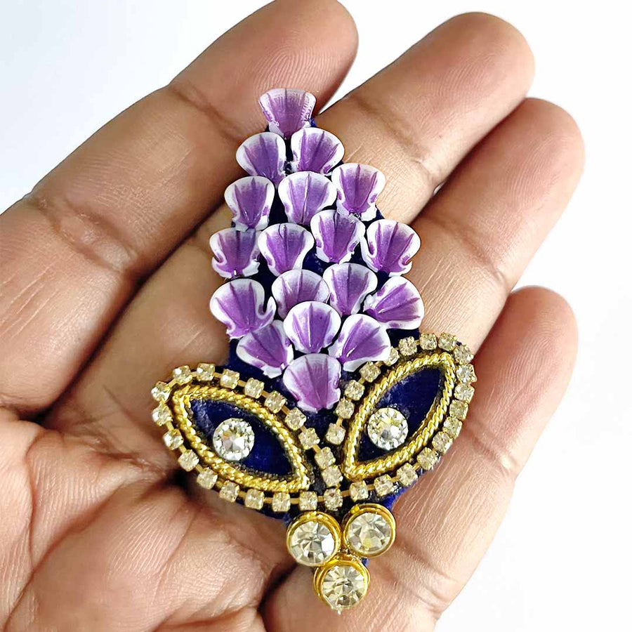 Booti | Decorative Booti | Purple color Booti | Ladoo Gopal Cloths | Shri Krishna Clothes | Festivel Decoration | Indian Art | Indian Craft | Decoration Items For Craft Making | festivel | Diwali Decoration | Booti Pack of 10 | Craft Near me | Art Shop Near Me | Adikala Craft Store