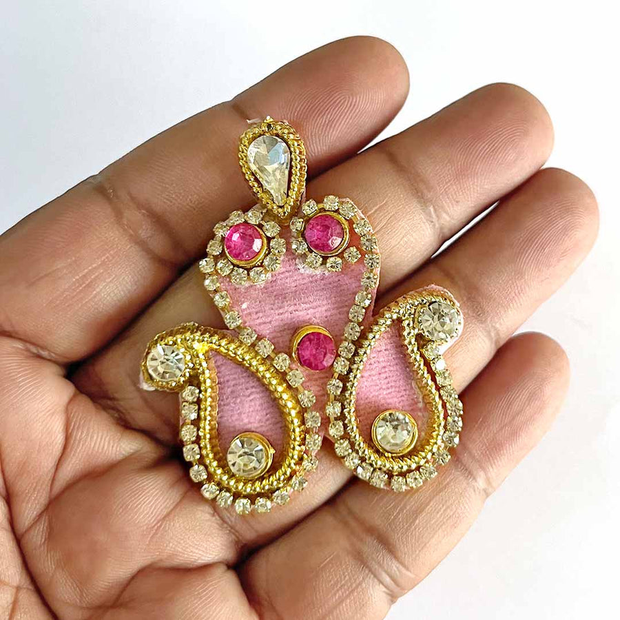  Booti | Baby Pink Booti | Pink  color Booti | Ladoo Gopal Cloths | Shri Krishna Clothes | Festivel Decoration | Indian Art | Indian Craft | Decoration Items For Craft Making | festivel | Diwali Decoration | Booti Pack of 10 | Craft Near me | Art Shop Near Me | Adikala Craft Store