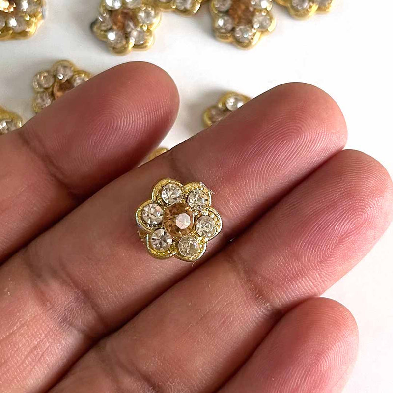 Natural Shape Booti | Kundan Flower Booti | Rhinestones Booti | Booti Pack of 10 | Craft Item | Craft Decoration | DIY Craft | Art | Craft | Amazing Design Booti | Laddu Gopal Clothes | God Clothes | DIY Artist | Art | Hobby Craft | Craft Shop Near Me | Adikala Craft Store | Adikala