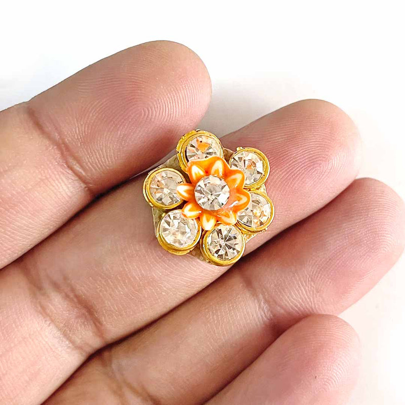 Small Size Flower Booti | Rhinestones Booti | Booti Pack of 10 | God Cloths | Decoration Items | DIY Craft | Crafting Product For Decor | Adikala craft Store | Adikala  