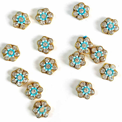 Small Size Blue Color Booti | Blue Color Booti | Rhinestones Booti | God Clothes | Decoration Craft Item | DIY Craft | DIY Decor Items | Art | Craft | Hobby Craft | Adikala Craft Store | Adikala