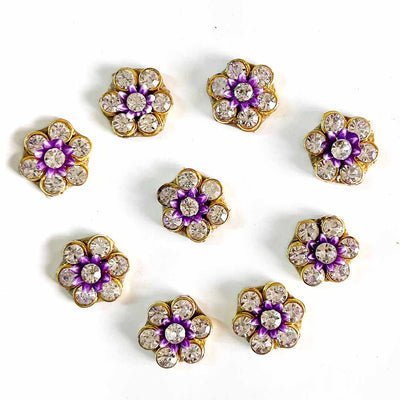 Small Size Purple Booti | Rhinestones Booti | God Clothes Decoration | DIY Craft | Decorative Items | Art | Flower Shape Booti | Craft | Hobby Craft | Craft Shop Near Me | Adikala Craft Store | Adikala