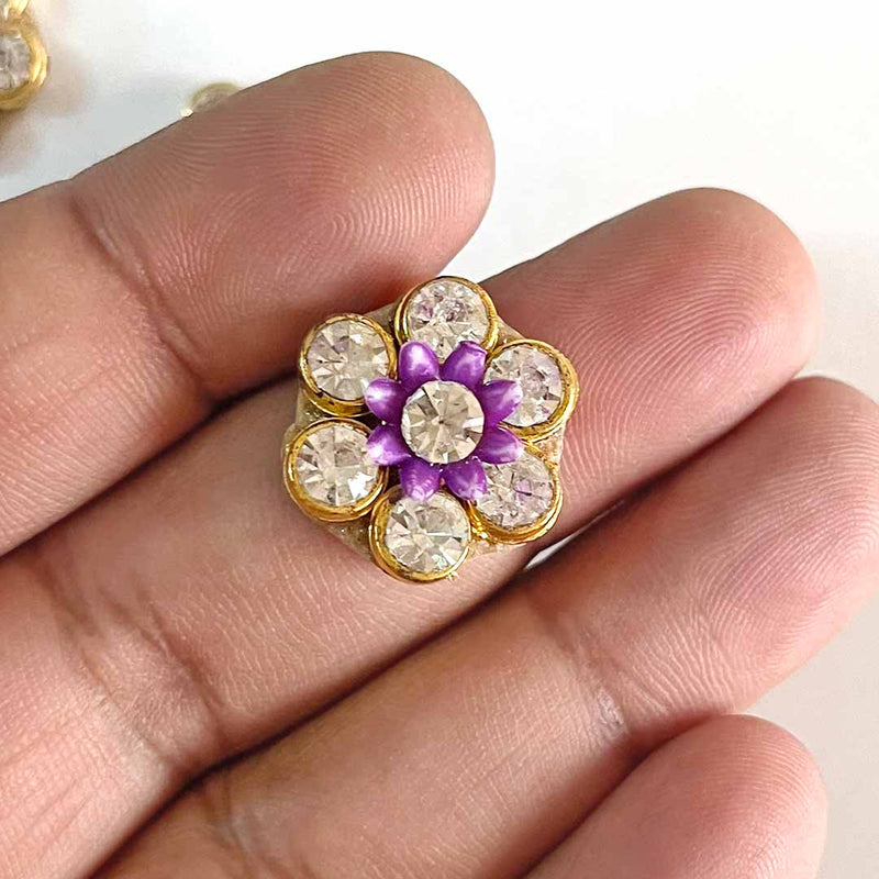 Small Size Purple Booti | Rhinestones Booti | God Clothes Decoration | DIY Craft | Decorative Items | Art | Flower Shape Booti | Craft | Hobby Craft | Craft Shop Near Me | Adikala Craft Store | Adikala 