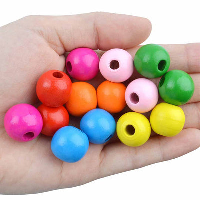 Wooden Beads | Multi Colored Wooden Beads | Big Size Wooden Beads | Art Craft | Jewellry Making Design | Beads For Craft | Art Craft | Decoration Craft | Hobby Craft |  Craft Shop Near Me | Adikala Craft Store | Adikala    