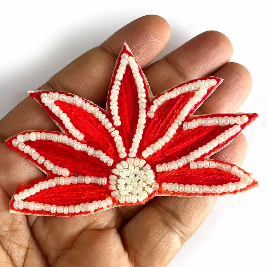 Red Color Patch | woolen color |  red patch Woolen | Lotus patch | Lotus Booti | Craft Art | Art Craft  | Adikala


