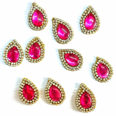 Rani Pink Color Booti | Drop Shape Booti | Drop Shape Rani Pink Color Booti | Colour Full Booti | Craft Making Booti | Dress Making Booti  | Rani Pink | Decorative Items | Craft Items | Art | Adikala Craft Store | Adikala
