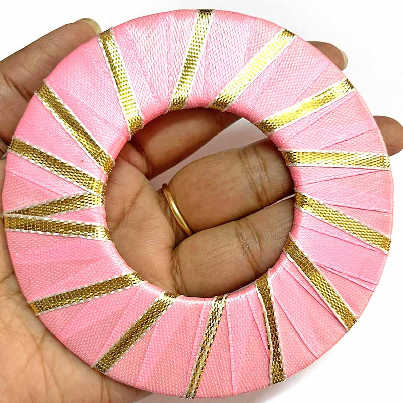 Baby Pink Color Gota Ring Plate Pack Of 10