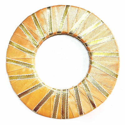 Peach Color Gota Ring Plate Pack Of 10