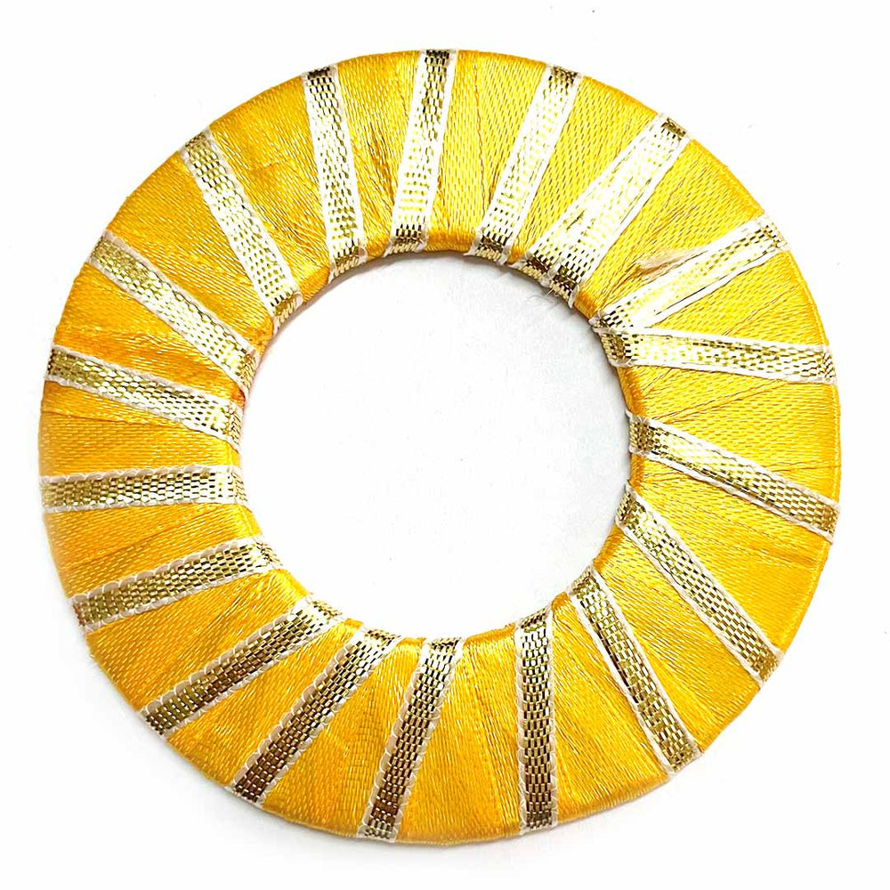 Yellow Color Gota Ring | Gota Ring Plate | Gota Plates | Gota Plate For Decoration | Decoration Essentials | Craft Making Itmes | Temple Decoration | Home Decoration | Pooja | Home Supplies | Decorative Plate | Adikala Craft Store | Adikala