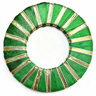 Green Color Gota Ring Plate Pack Of 10