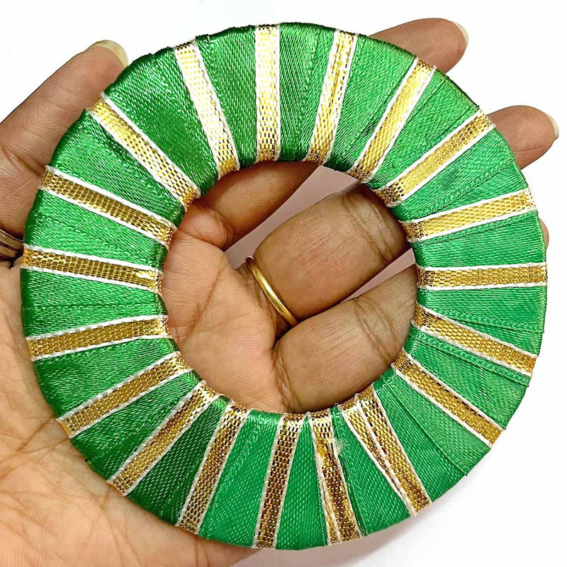 Green Color Gota Ring Plate Pack Of 10