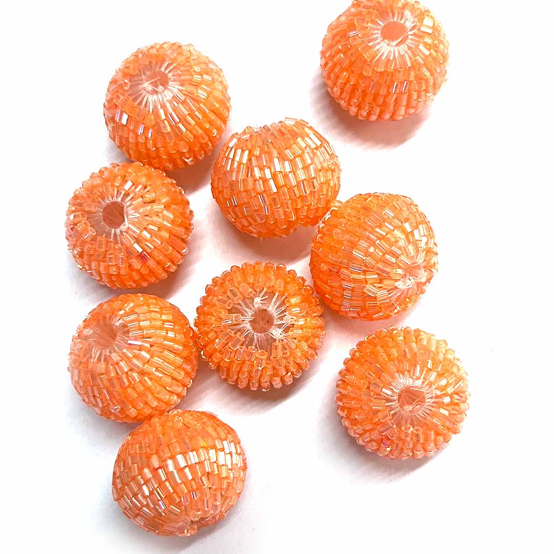 Peach Katdana Beads Pack Of 10