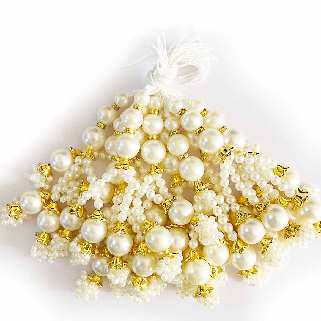 Cream Color Pearls Bead Tassel Pack Of 5