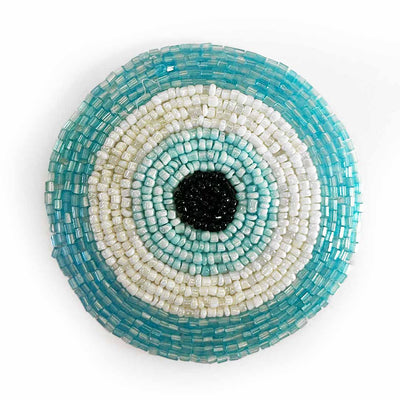 Sky Blue Colour Katdana Round Evil Eye Booti Pack Of 4 For Bandhanwar Decorations & DIY Crafts