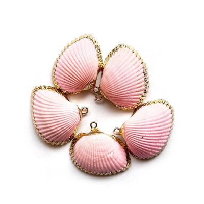 Baby Pink & Gold Shell Pandent Pack Of 2