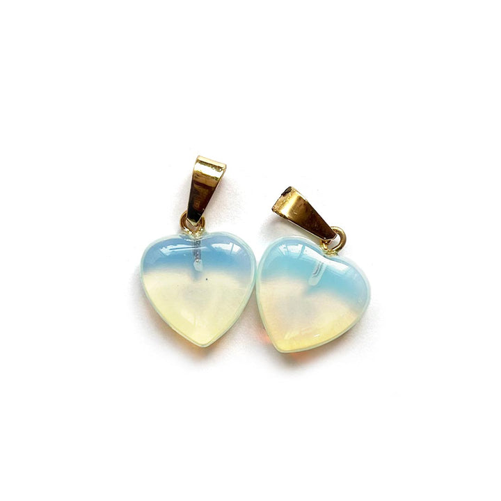 Opalite Heart Pendant - Crystals Pendant Healing - Mini Crystal Pendant Pack Of 2