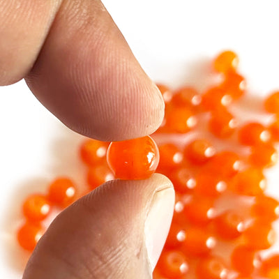 Orange Color Glass Beads For Jewelry & Bracelet Making 10 mm