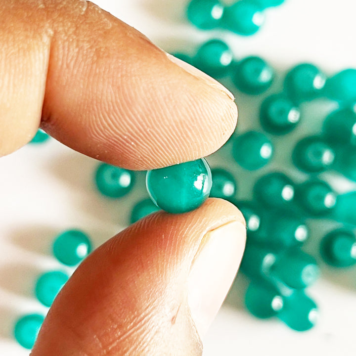 Sea Green Color Glass Beads For Jewelry & Bracelet Making 10 mm