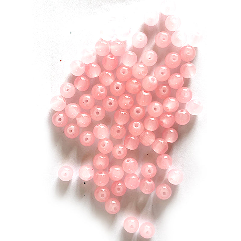 Peach Color Glass Beads For Jewelry & Bracelet Making 10 mm