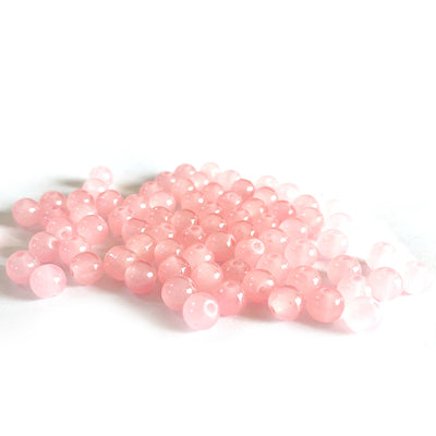 Peach Color Glass Beads For Jewelry & Bracelet Making 10 mm