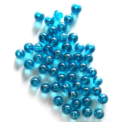 Blue Color Glass Beads For Jewelry & Bracelet Making 10 mm