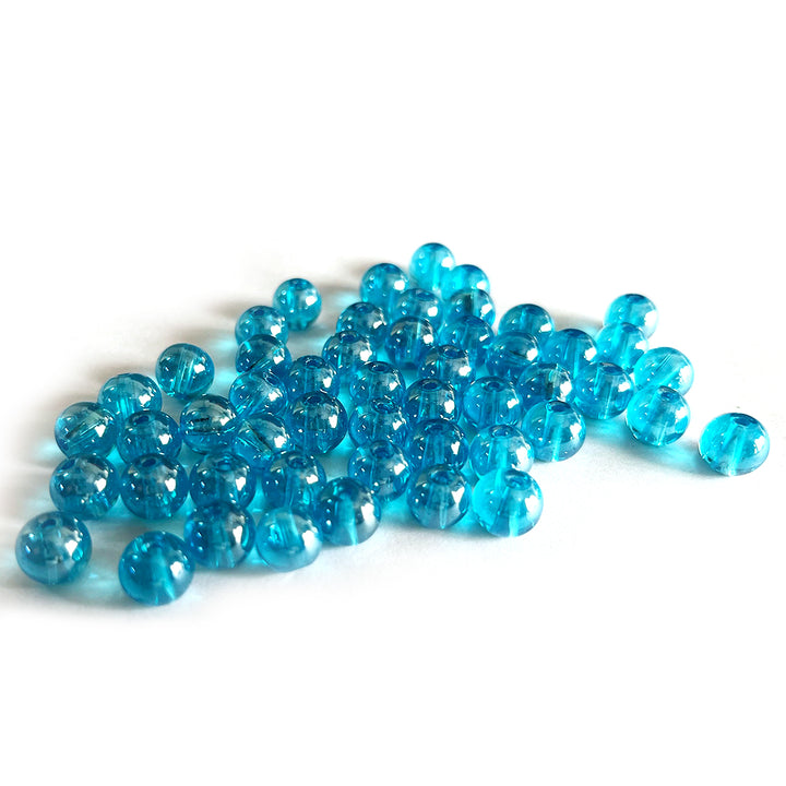 Blue Color Glass Beads For Jewelry & Bracelet Making 10 mm