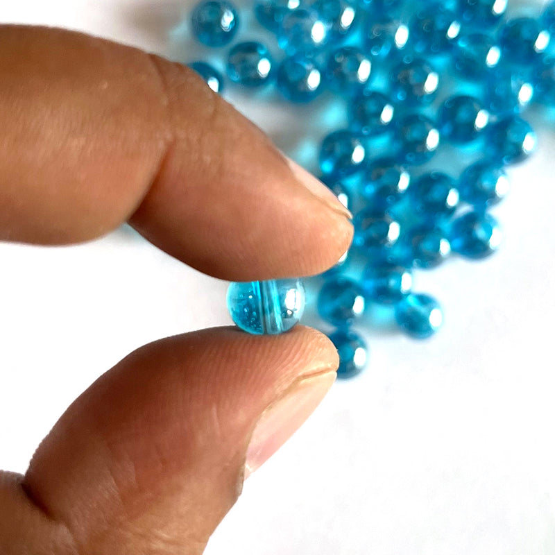 Blue Color Glass Beads For Jewelry & Bracelet Making 10 mm