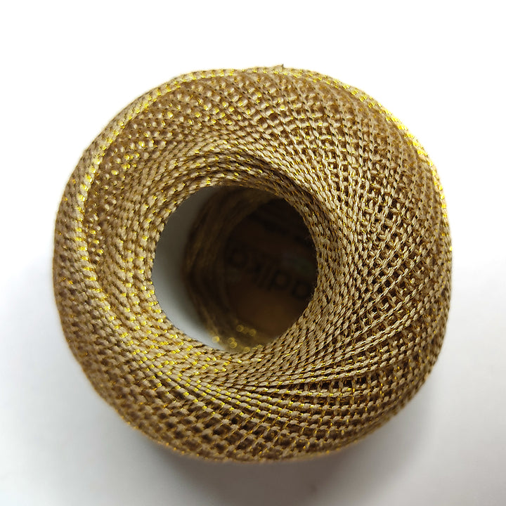 Metallic Gold Cotton Crochet Dori for Knitting, Weaving, Embroidery and Craft Making